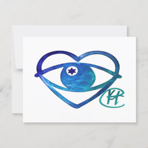 Carte Postale Coeur Mal Oeil Pop Art