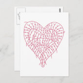 Carte Postale Coeur marqué blanc (Devant / Derrière)