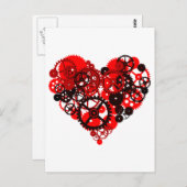 CARTE POSTALE COEUR MÉCANIQUE À STEAMPUNK (Devant / Derrière)