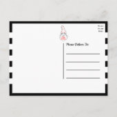 Carte Postale Cœur Mignon Dessin Animé Rouge Noir Nain de Jardin (Dos)