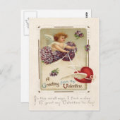 Carte Postale Coeur mignon pourpre Oubliez-Moi Pas (Devant / Derrière)