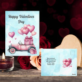 Carte postale Coeur mignon rose Valentines