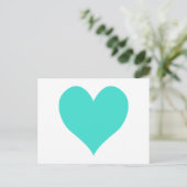 Carte Postale Coeur mignon Turquoise (Debout devant)