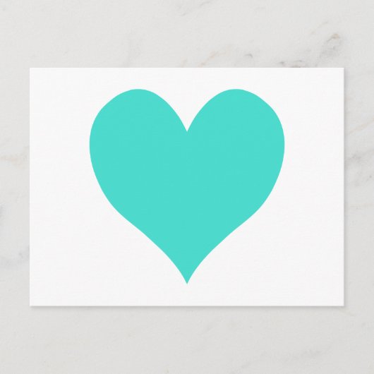 Carte Postale Coeur mignon Turquoise (Devant)