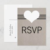 Carte postale Coeur moderne RSVP, Beige (Devant / Derrière)