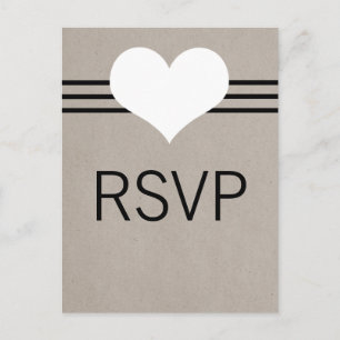 Carte postale Coeur moderne RSVP, Beige