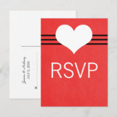 Carte postale Coeur moderne RSVP, Rouge (Devant / Derrière)
