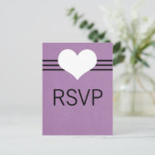 Carte postale Coeur moderne RSVP, violet (Debout devant)