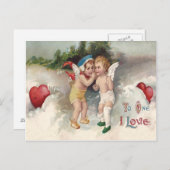 Carte Postale Coeur mou Neige Cherub Angel (Devant / Derrière)
