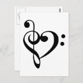 Carte Postale Coeur musical (Devant / Derrière)