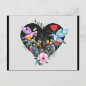 Carte Postale Cœur Noir (Devant)