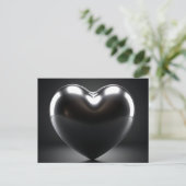 Carte Postale Coeur Noir Digital Art (Debout devant)
