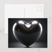 Carte Postale Coeur Noir Digital Art (Devant / Derrière)