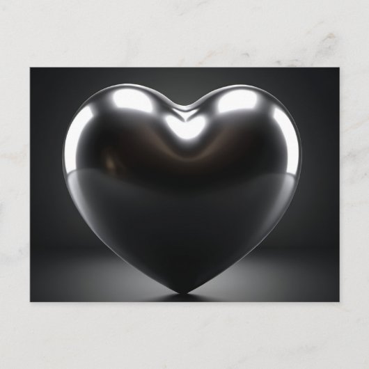 Carte Postale Coeur Noir Digital Art (Devant)