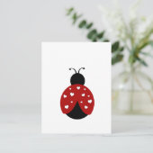 Carte Postale Coeur noir et rouge Ladybug (Debout devant)