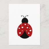Carte Postale Coeur noir et rouge Ladybug (Devant)