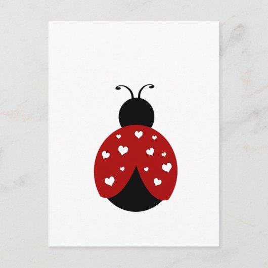 Carte Postale Coeur noir et rouge Ladybug (Devant)
