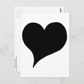 Carte Postale Coeur noir stylisé (Devant / Derrière)