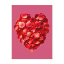 Carte postale Coeur pétale rose