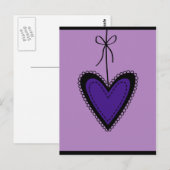 Carte postale coeur pourpre (Devant / Derrière)