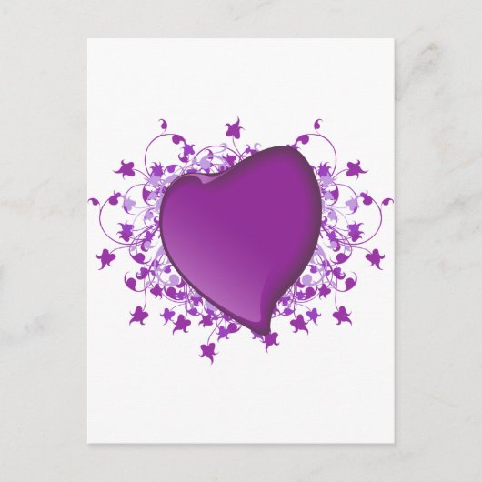 Carte Postale Coeur pourpre (Devant)