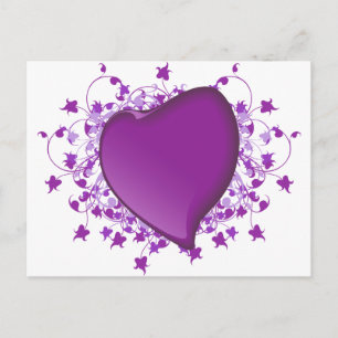 Carte Postale Coeur pourpre