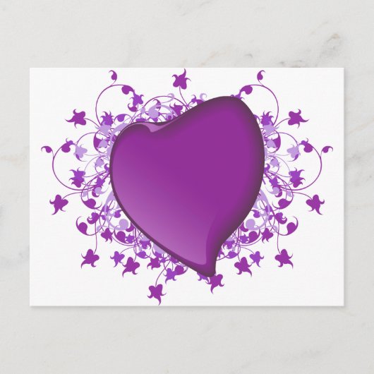 Carte Postale Coeur pourpre (Devant)
