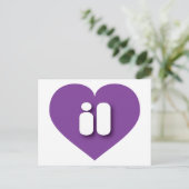 Carte Postale Coeur pourpre de l'Illinois - I love il (Debout devant)