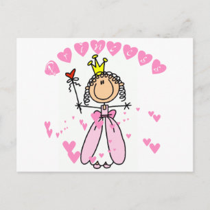 Carte Postale Coeur Princesse Stick Figure Tshirts et cadeaux
