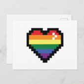 Carte Postale Coeur Rainbow Pixel (Devant / Derrière)