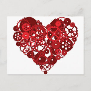 Carte Postale Coeur Red Gears