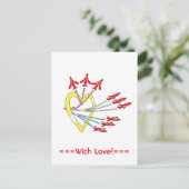 Carte postale Coeur Red Jet Planes (Debout devant)