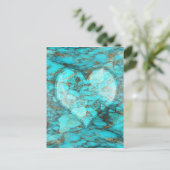 Carte Postale Coeur Rocher Turquoise (Debout devant)