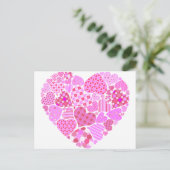 Carte Postale Coeur rose (Debout devant)