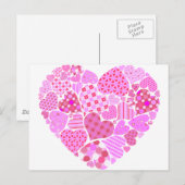 Carte Postale Coeur rose (Devant / Derrière)