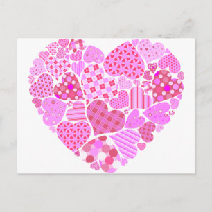 Carte Postale Coeur rose