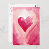 Carte Postale Coeur rose (Devant / Derrière)