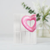 Carte Postale Coeur rose (Debout devant)