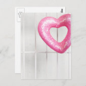 Carte Postale Coeur rose (Devant / Derrière)