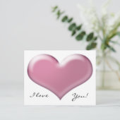 Carte Postale Coeur rose 3D (Debout devant)