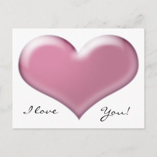 Carte Postale Coeur rose 3D