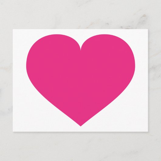 Carte Postale Coeur rose chaud (Devant)