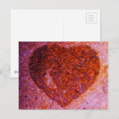 Carte Postale coeur rose corail (Devant / Derrière)