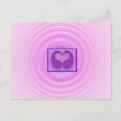 Carte Postale Cœur rose en spirale encadré Vous manque (Devant)