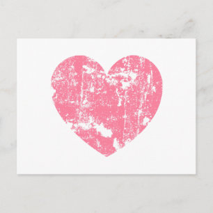 Carte Postale Coeur rose moderne et tendance V01