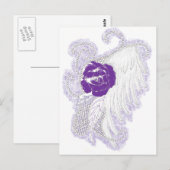 Carte Postale Coeur rose pourpre (Devant / Derrière)