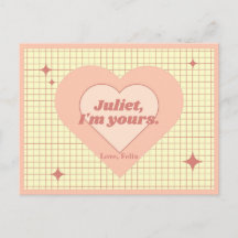 Cœur rose rétro à carreaux Saint-Valentin Amour vi