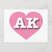 Carte Postale Cœur rose uni d'Alaska - J'aime AK (Devant)