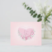 Carte Postale Coeur rose Valentines (Debout devant)