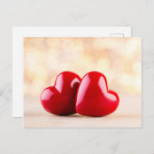 Carte Postale Coeur rouge. (Devant / Derrière)